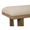 Magnussen Home Tristan Swiss Coffee Upholstered Backless Bench With U-Shaped Legs