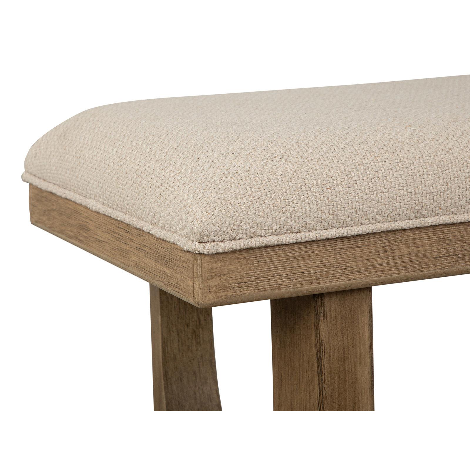 Magnussen Home Tristan Swiss Coffee Upholstered Backless Bench With U-Shaped Legs