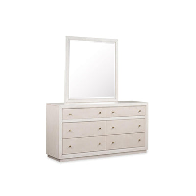 Magnussen Home Cypress Point Sand Dollar Double Drawer Dresser With Portrait Mirror