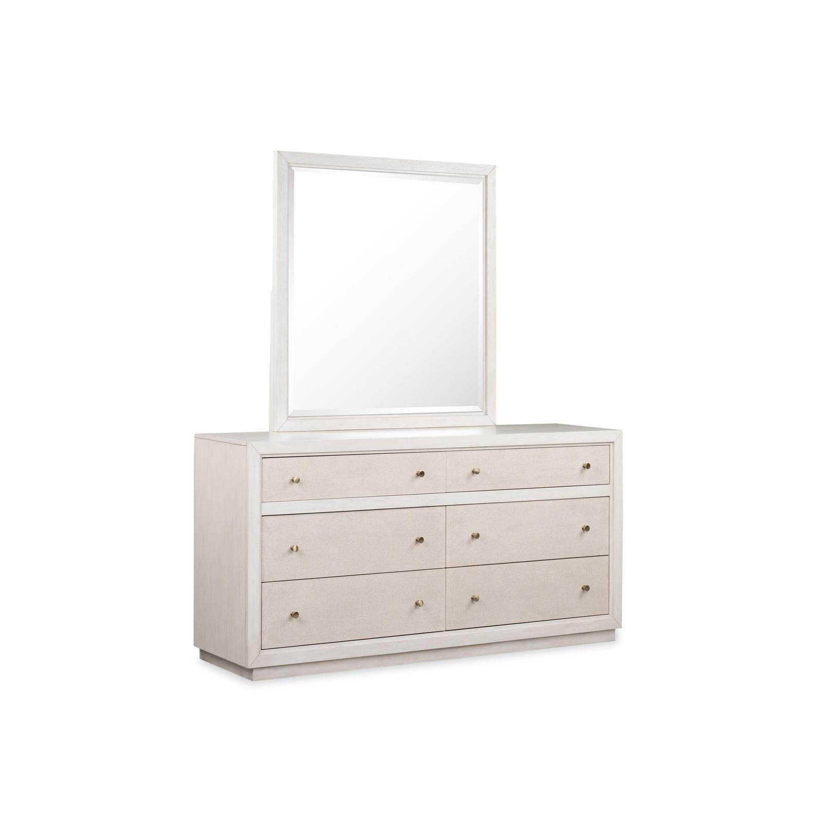 Magnussen Home Cypress Point Sand Dollar Double Drawer Dresser With Portrait Mirror