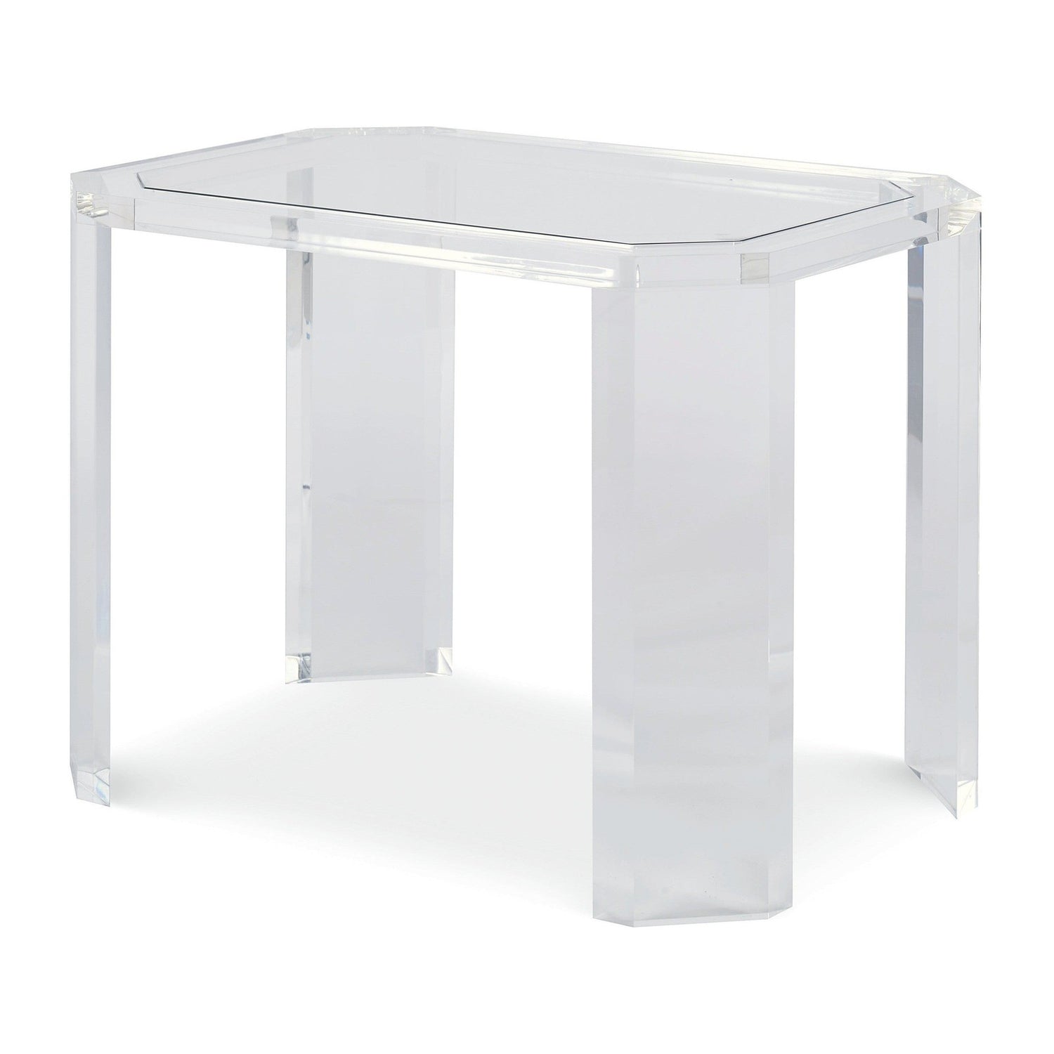 Century Furniture Phoenix Chairside Table with Glass Top