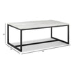 Magnussen Home Torin White Marble And Matte Black Rectangular Cocktail Table