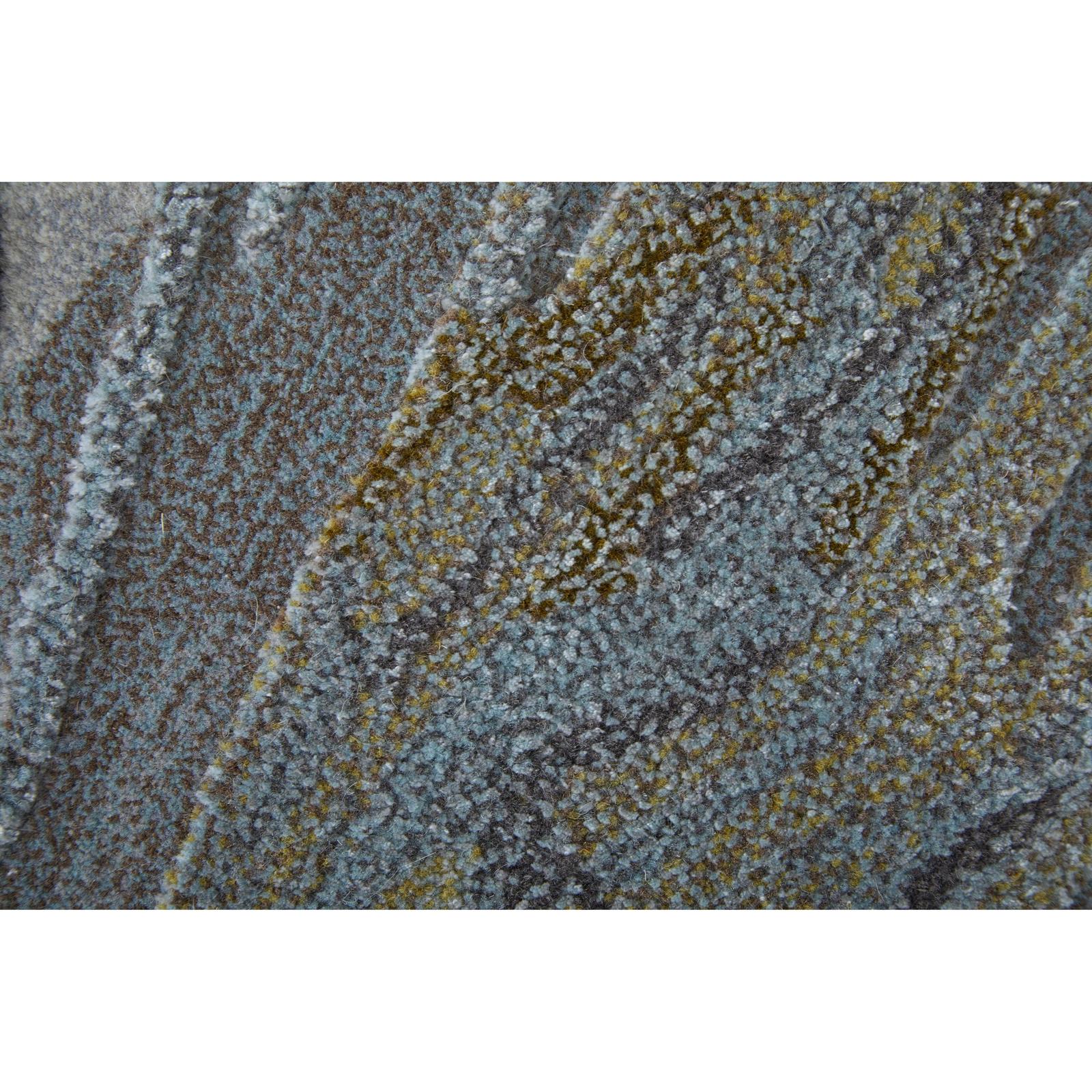 Feizy Kawai 8982F Modern Abstract Rug in Blue/Green/Gray