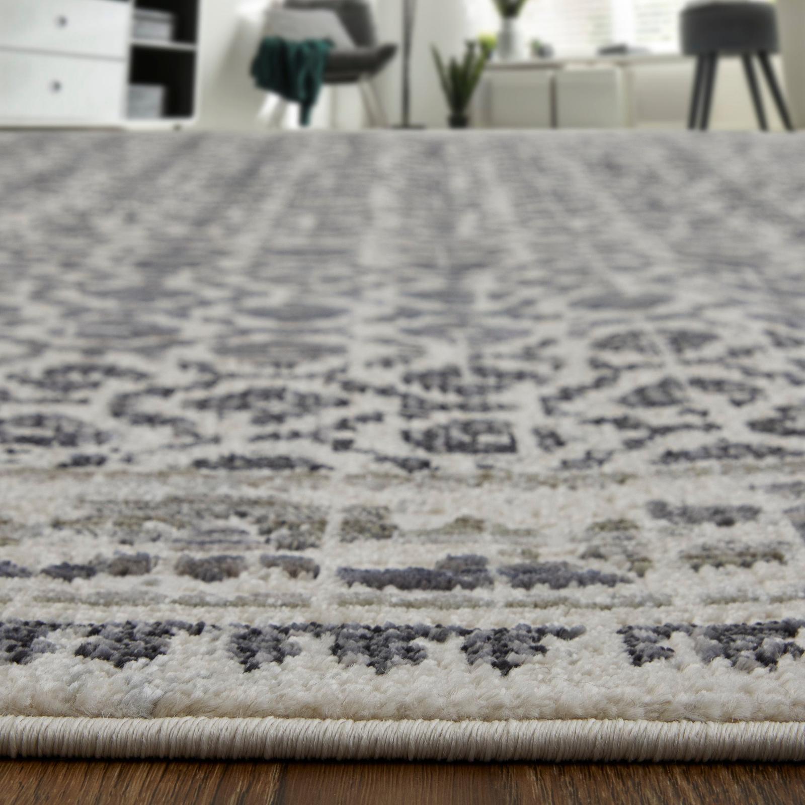 Feizy Kano 3874F Transitional Distressed Rug in Ivory/Taupe/Gray