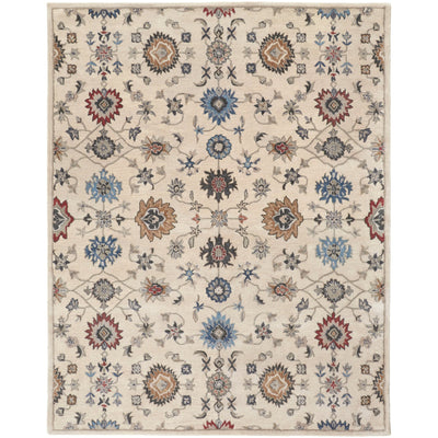 Feizy Rylan 8641F Transitional Floral & Botanical in Ivory/Blue/Tan