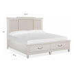 Magnussen Home Willowbrook Egg Shell White California King Panel Upholstered Bed