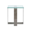 Magnussen Home Holden Aged Pewter & Chrome Pucks Rectangular End Table