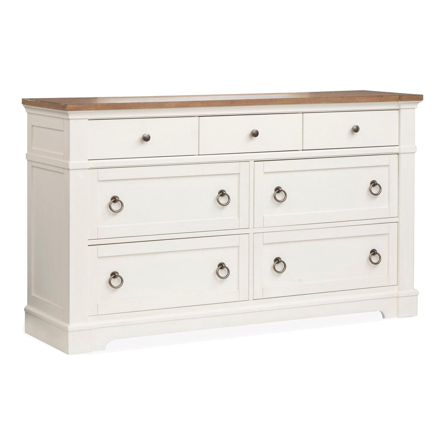 Magnussen Home Kingston Whisper White & Cerused Nutmeg Drawer Dresser