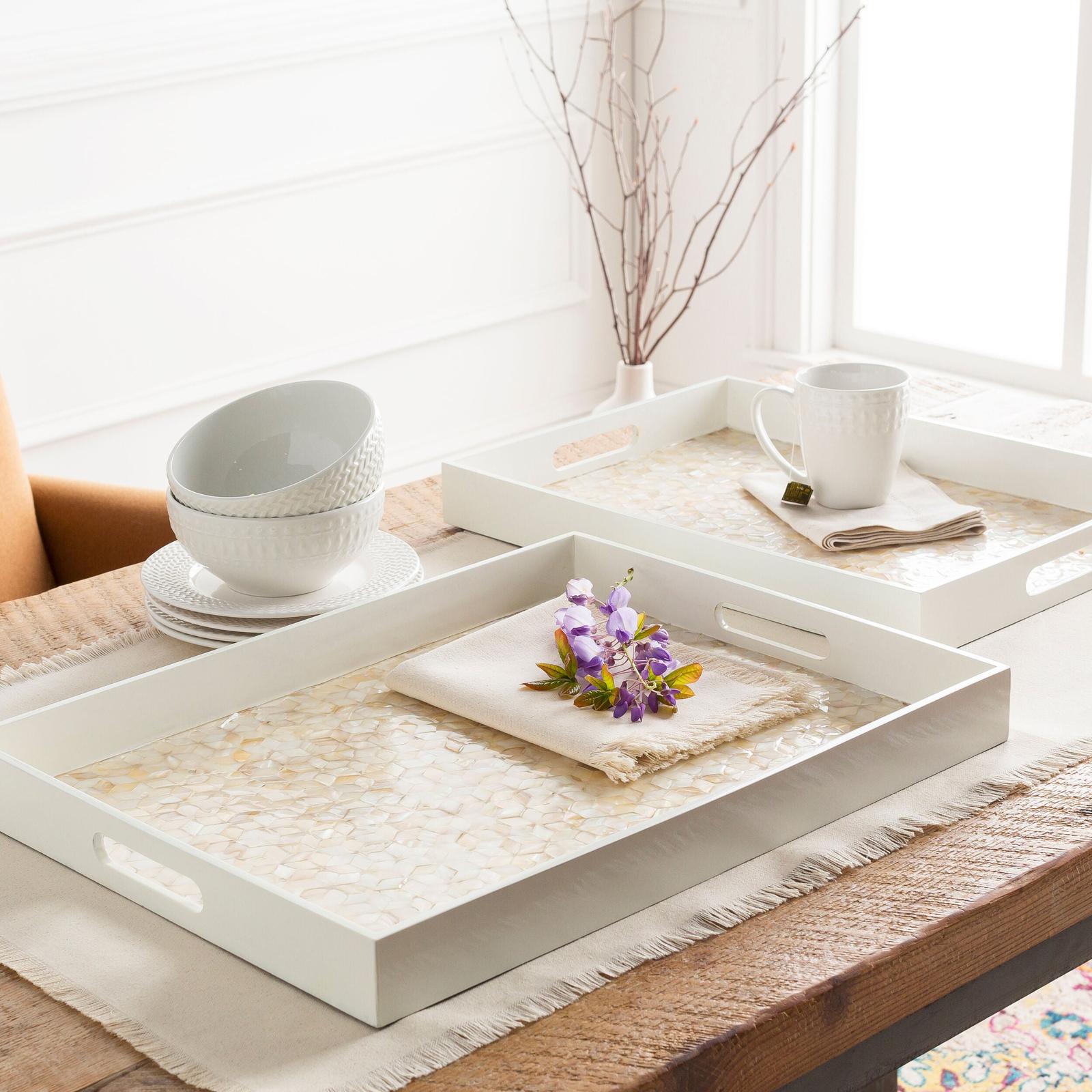 Livabliss by Surya Alessandra White Tray