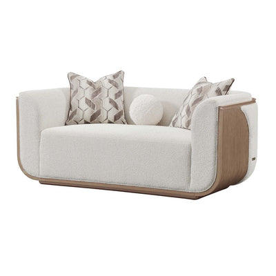 Michael Amini West Kensington Loveseat - Buff/Seal Salt Caramel