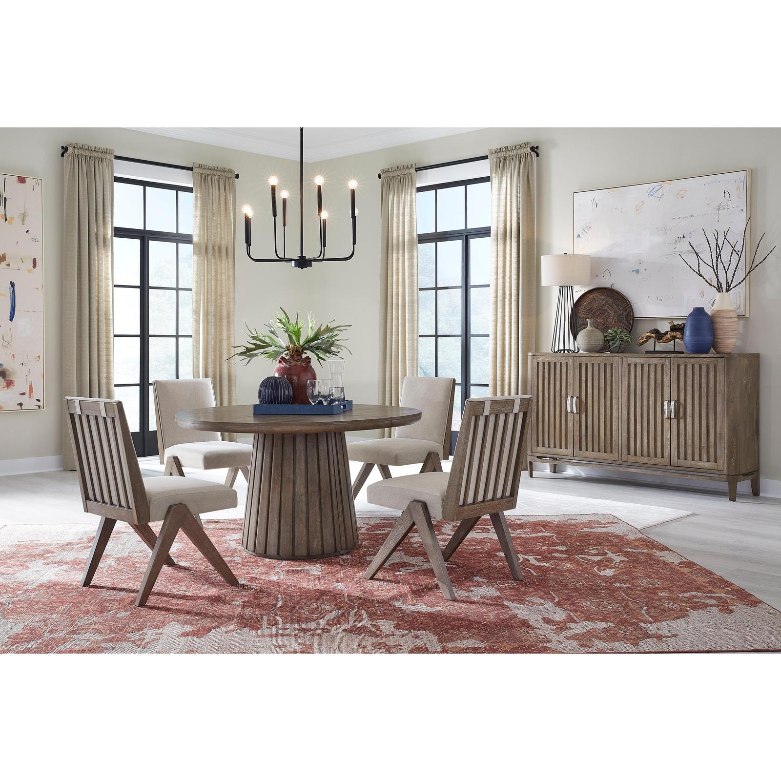Magnussen Home Kavanaugh Weathered Kona Brown Extendable Round Dining Table