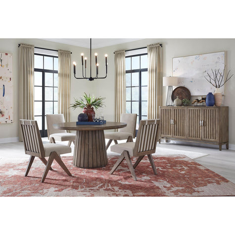 Magnussen Home Kavanaugh Weathered Kona Brown Extendable Round Dining Table