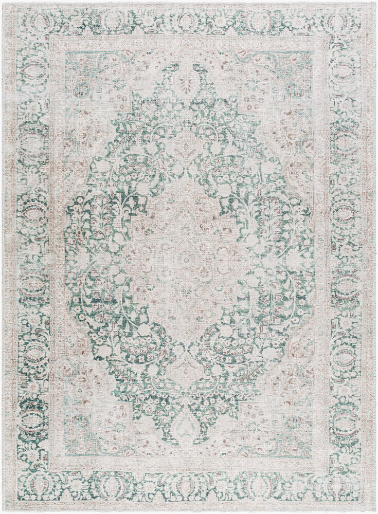 Surya Amelie AML-2393 Machine Woven Rug Cream/Medium Green/Olive