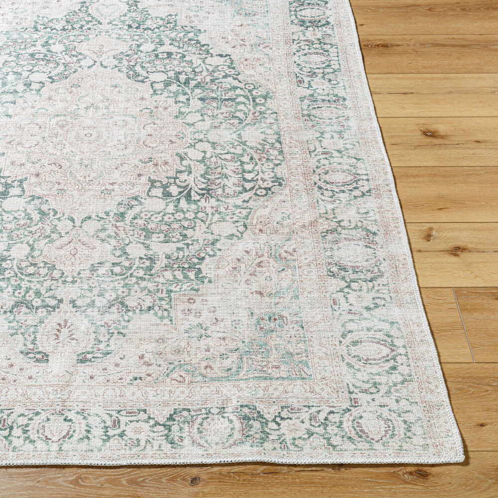 Surya Amelie AML-2393 Machine Woven Rug Cream/Medium Green/Olive