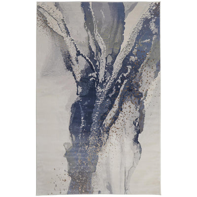 Feizy Mandana 39M0F Modern Abstract Rug in Ivory/Blue