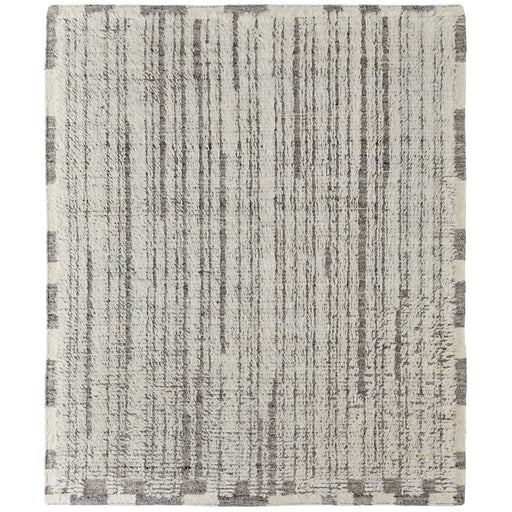 Feizy Ashby 8906F Transitional Stripes Rug in Ivory/Gray