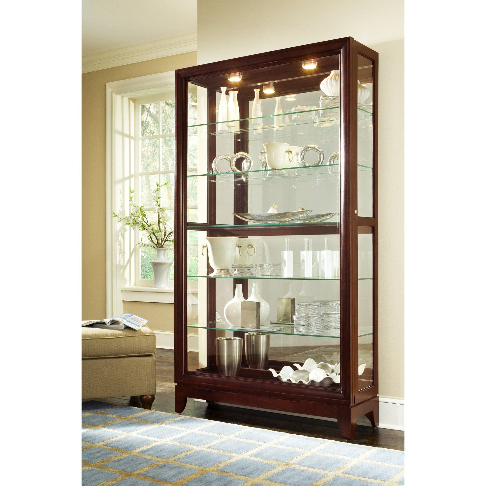 Pulaski Furniture PFC Curios Sliding Door 5 Shelf Curio Cabinet