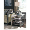 Magnussen Home Paradox Pearl White And Roasted Almond And Brushed Platinum Rectangular End Table