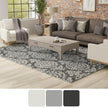 Feizy Belfort 8A26F Traditional Floral & Botanical Rug in Gray/Ivory/Black