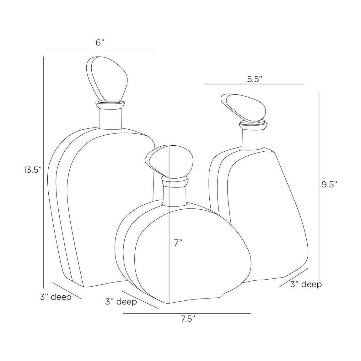 Arteriors Calhoun Decanters, Set of 3