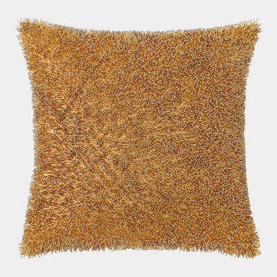 Global Views Miriam Golden Beaded Shag Pillow