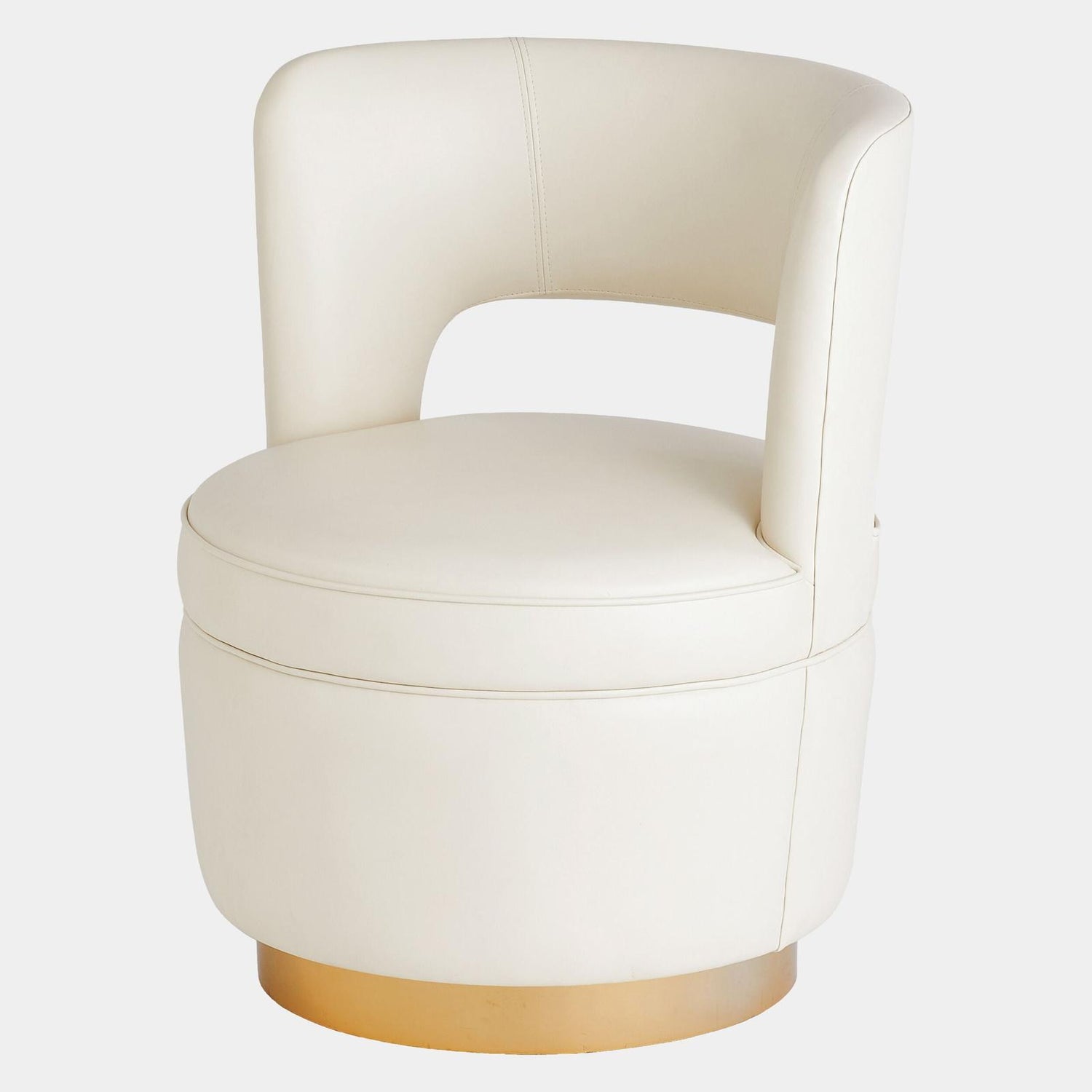 Global Views Milk Leather Stella Swivel Chair
