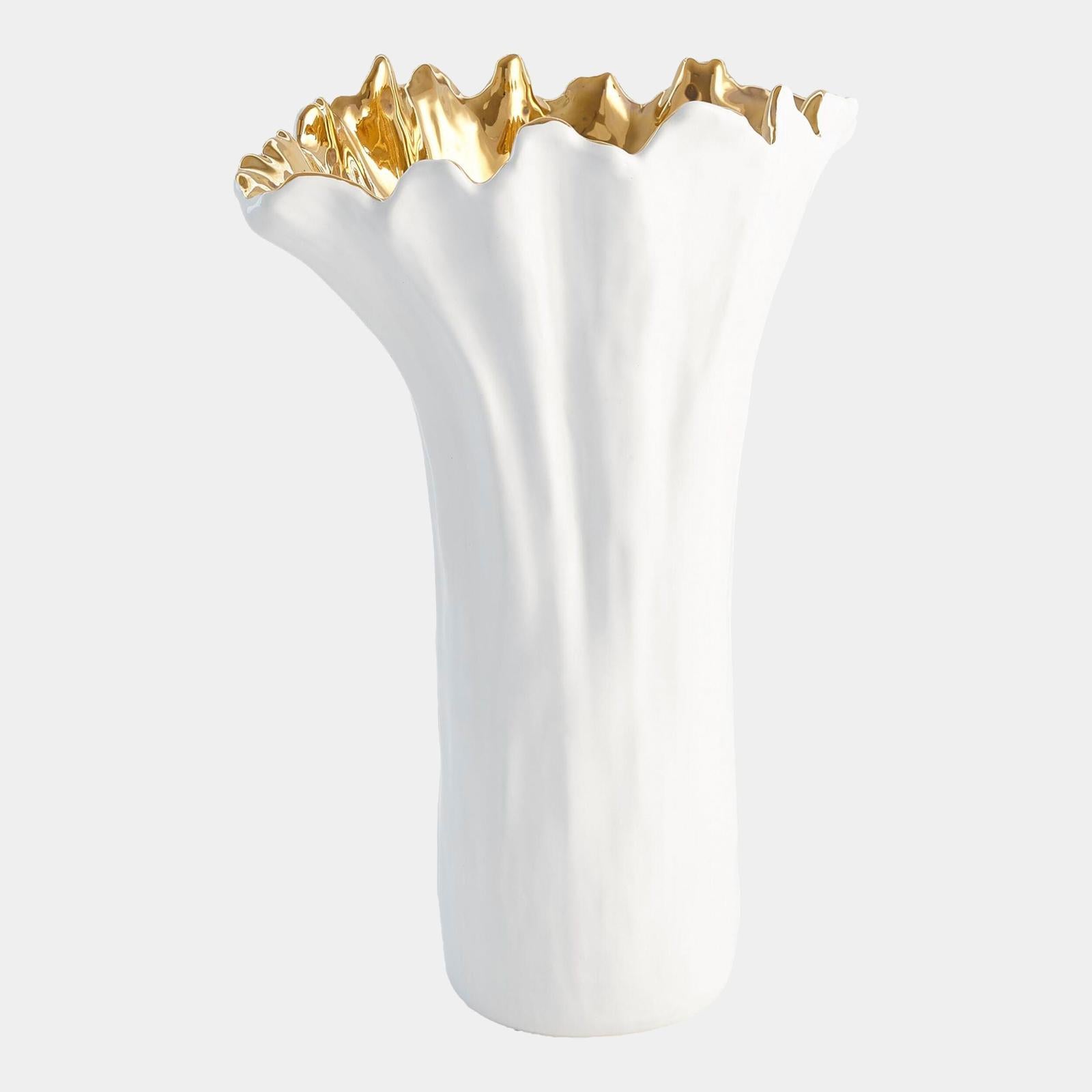 Global Views White Organic Wave Oval Bowl by Ashley Childers