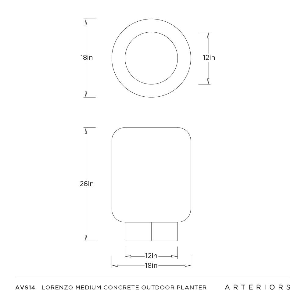 Arteriors Lorenzo Concrete Outdoor Planter