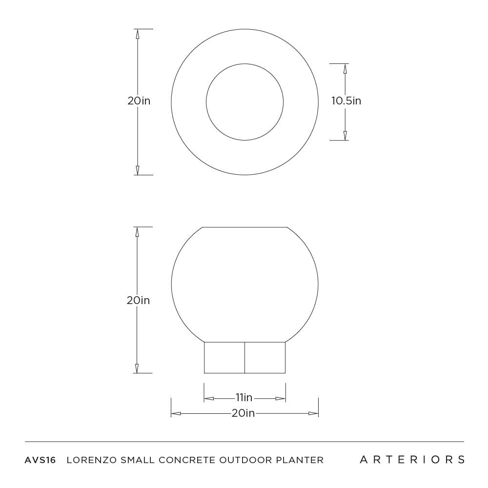 Arteriors Lorenzo Concrete Outdoor Planter