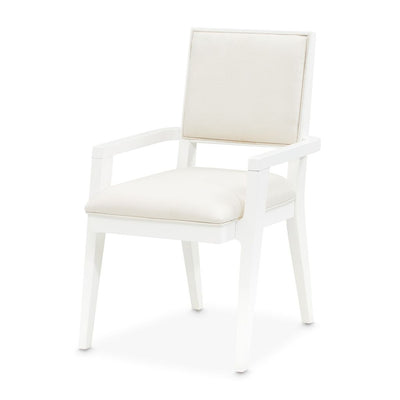 Michael Amini Palm Gate Arm Chair - Cloud White - Set of 2