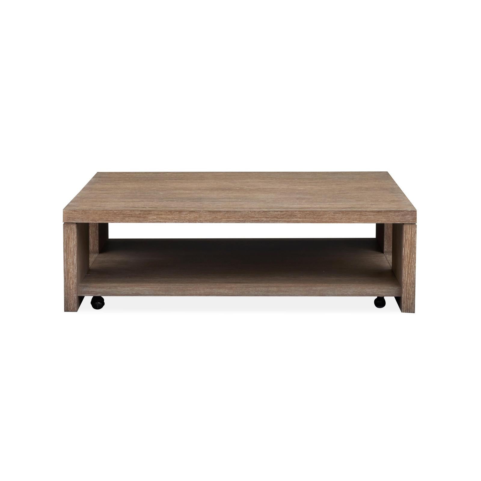 Magnussen Home Conway Spiced Brown Square Cocktail Table With Casters