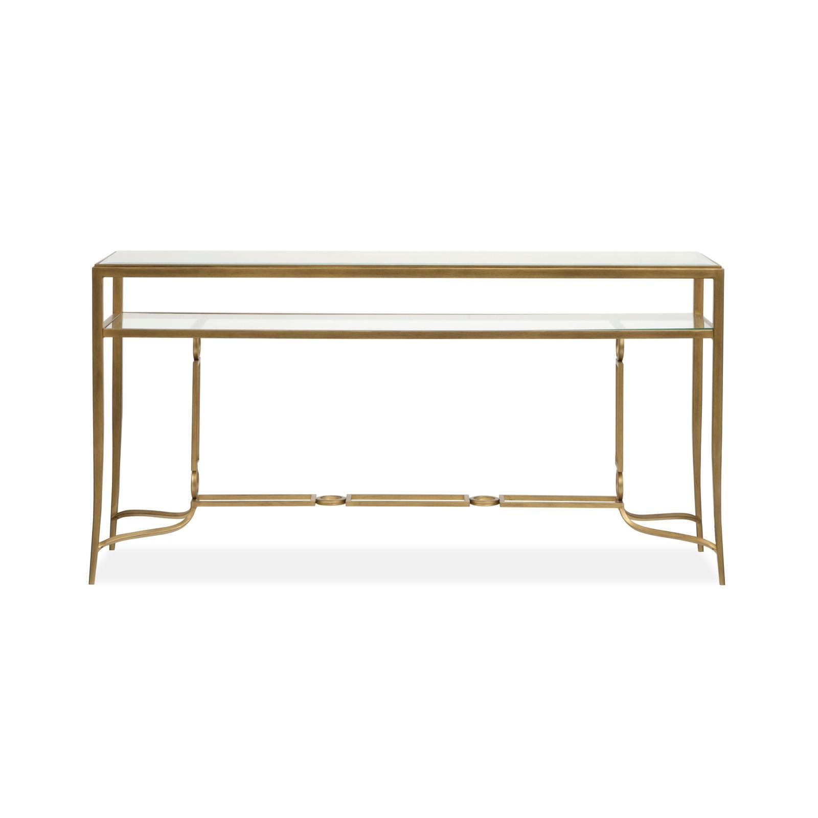 Magnussen Home Lorena Burnished Brass Rectangular Cocktail Table
