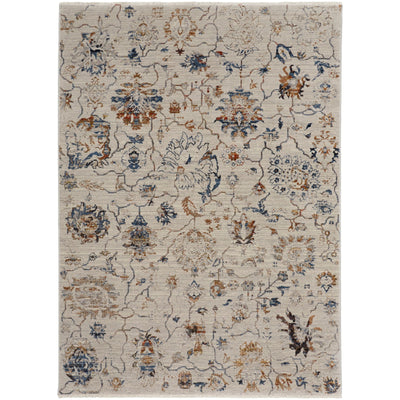 Feizy Kaia 39GPF Transitional Floral & Botanical in Ivory/Orange/Blue