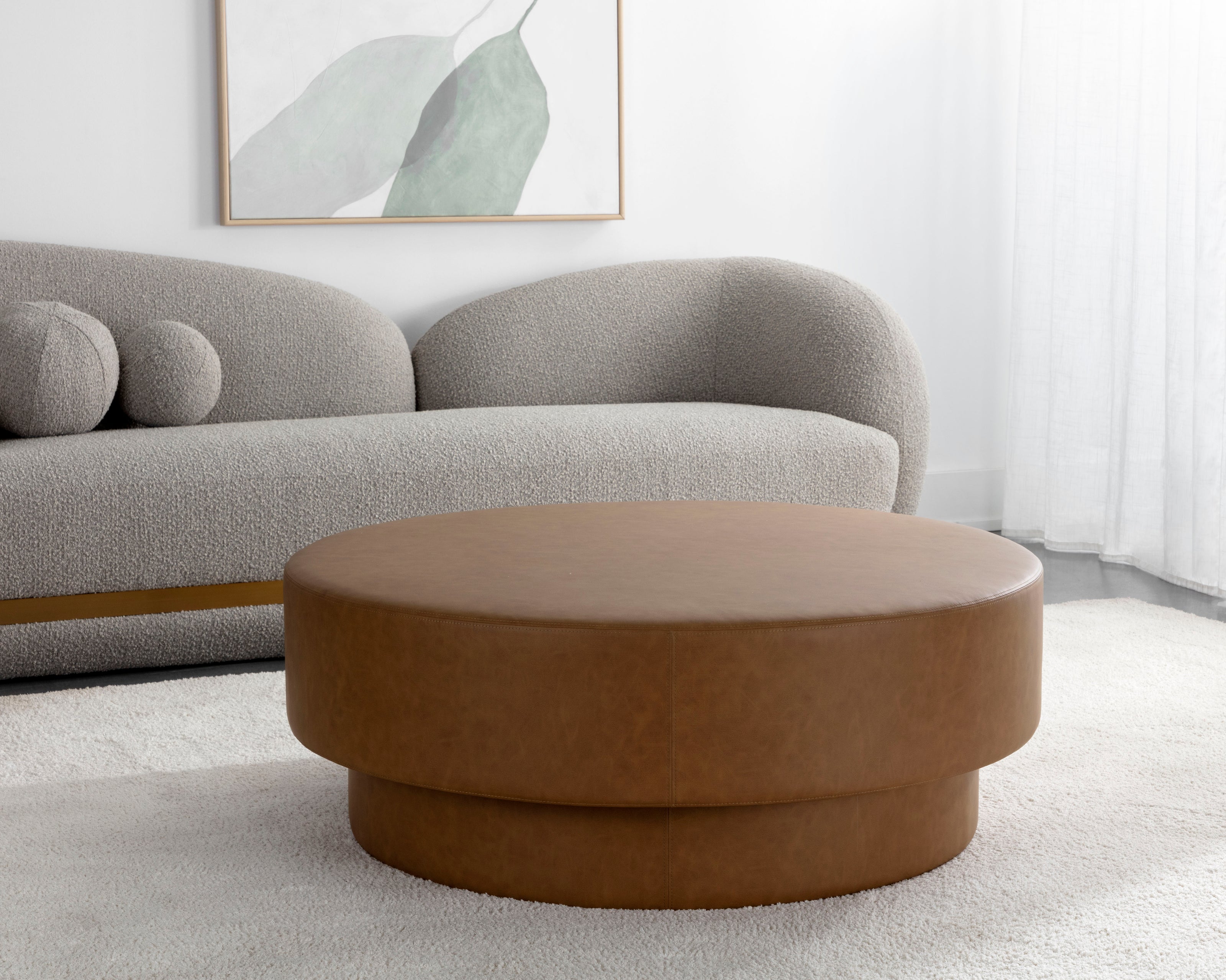 Sunpan Arlo Ottoman - Milliken Cognac