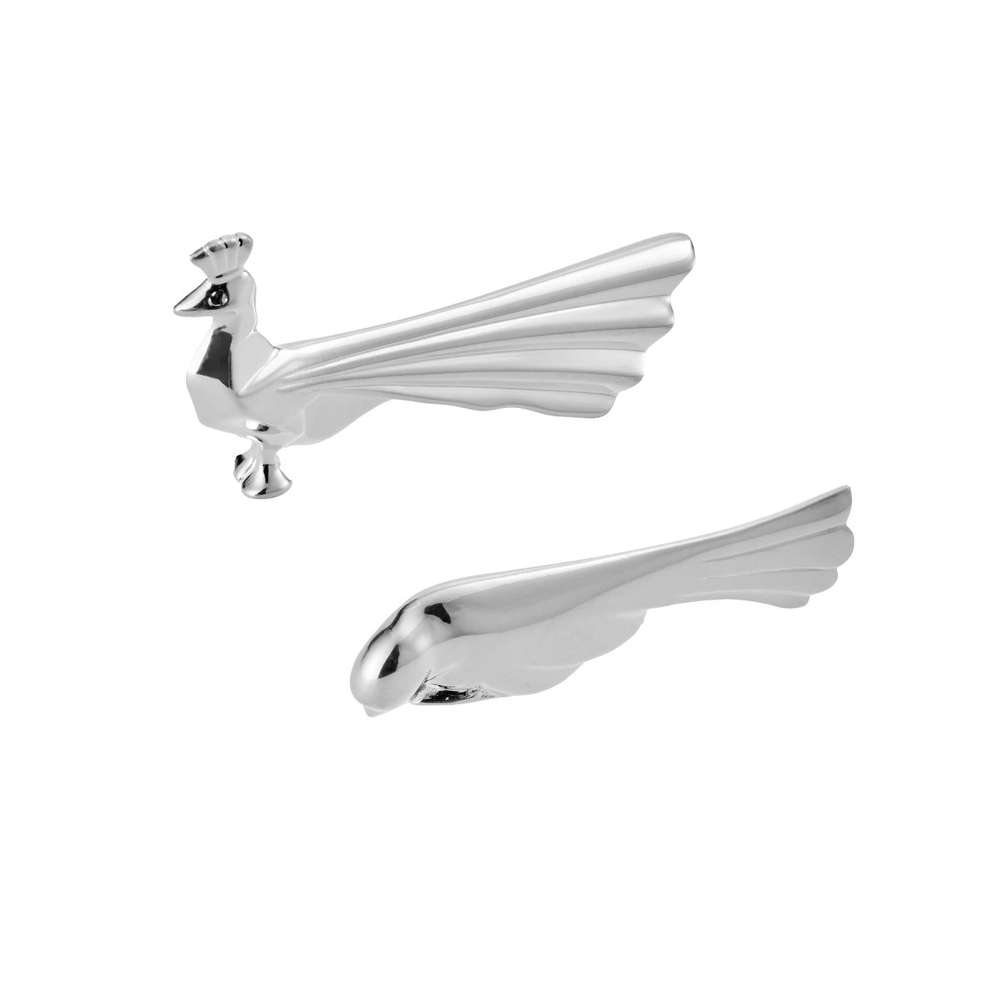 Christofle Les Collections Historiques Silver Plated 2 Knife Rests Peacock And Dove Gallia