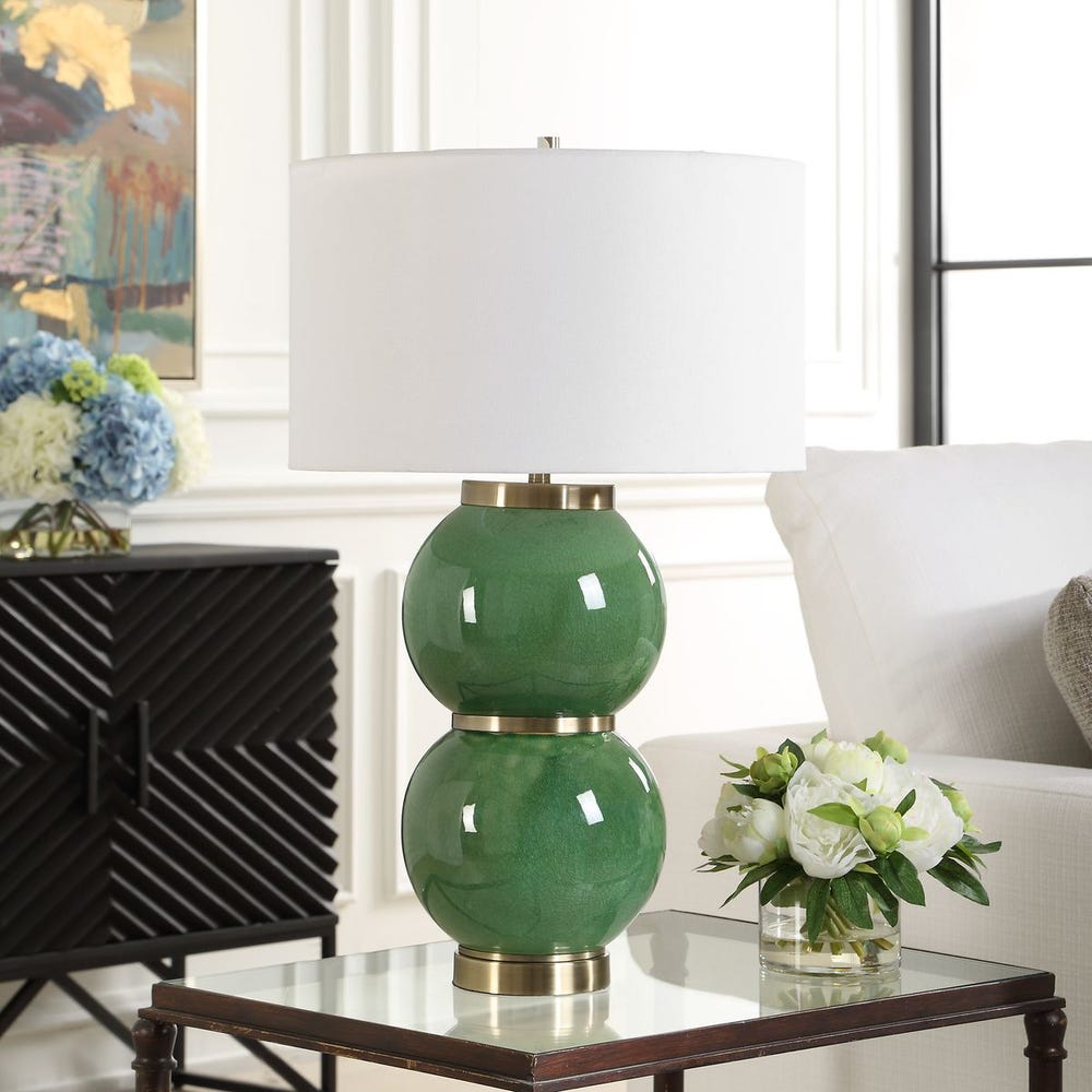 Uttermost Banner Green Spheres Table Lamp