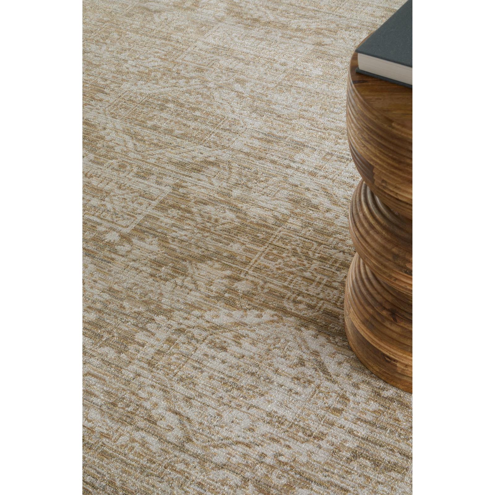 Feizy Augustine 39TUF Traditional Medallion, Tan/Ivory, Rug