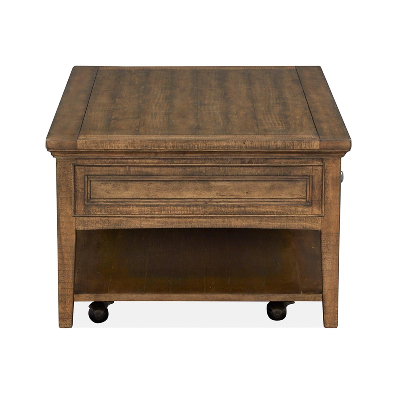 Magnussen Home Bay Creek Toasted Nutmeg Cocktail Table With Casters