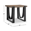 Magnussen Home Bowden Rustic Honey And Distressed Iron Rectangular End Table