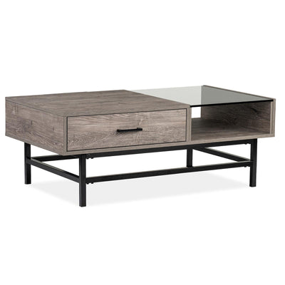 Magnussen Home Fenwick Whitetail Brown And Smoke Glass Rectangular Lift Top Cocktail Table