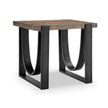 Magnussen Home Bowden Rustic Honey And Distressed Iron Rectangular End Table