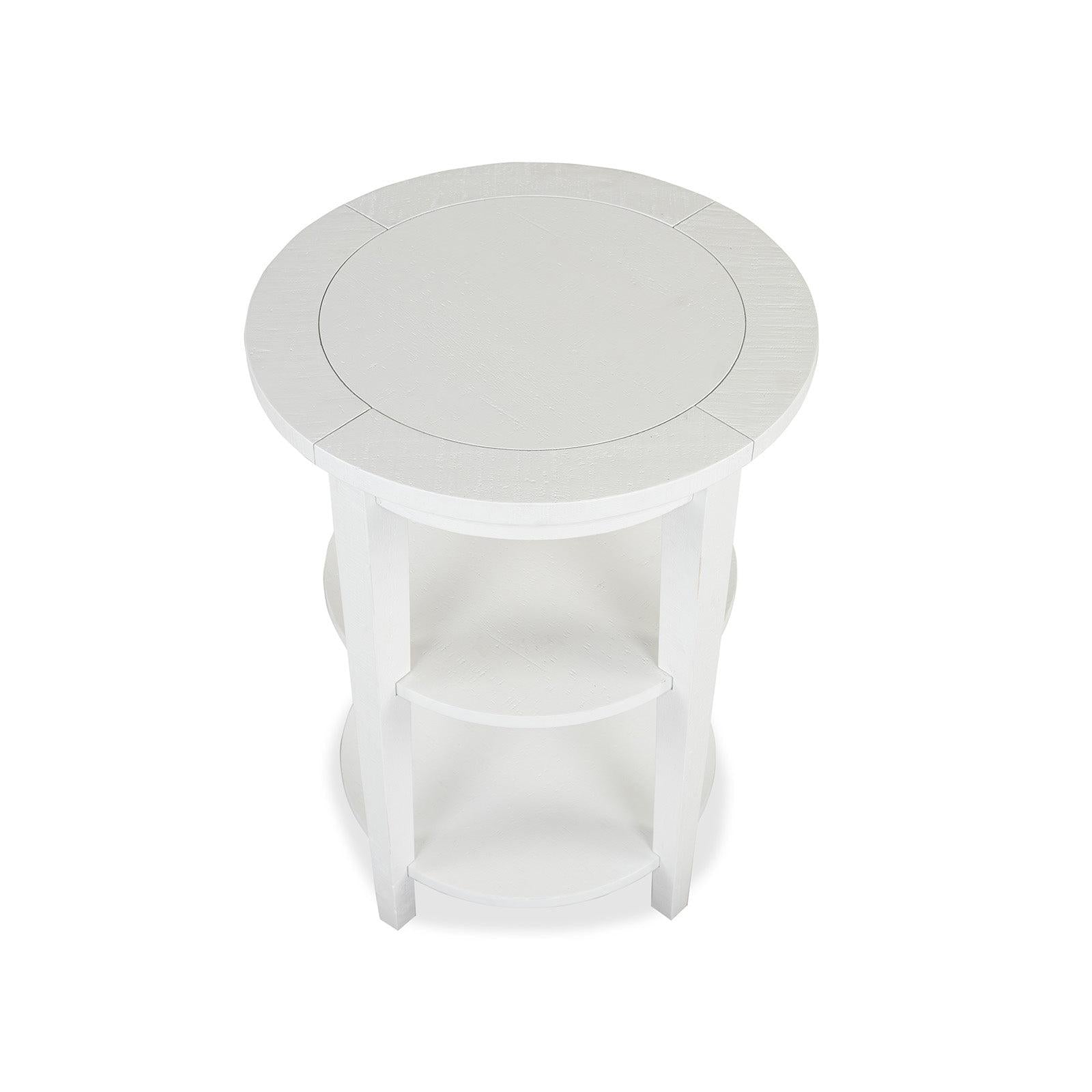 Magnussen Home Heron Cove Chalk White Round Accent End Table