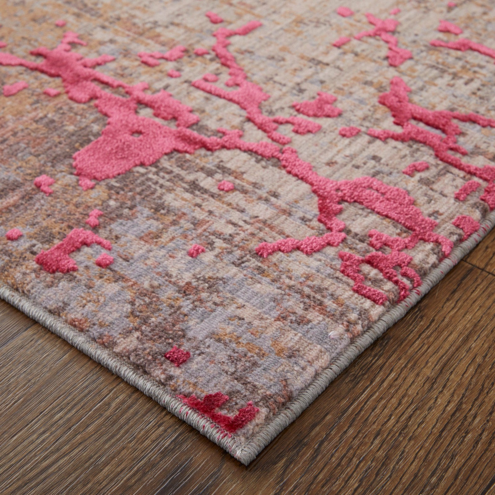 Feizy Pryor 39NEF Modern Abstract in Pink/Gray/Taupe