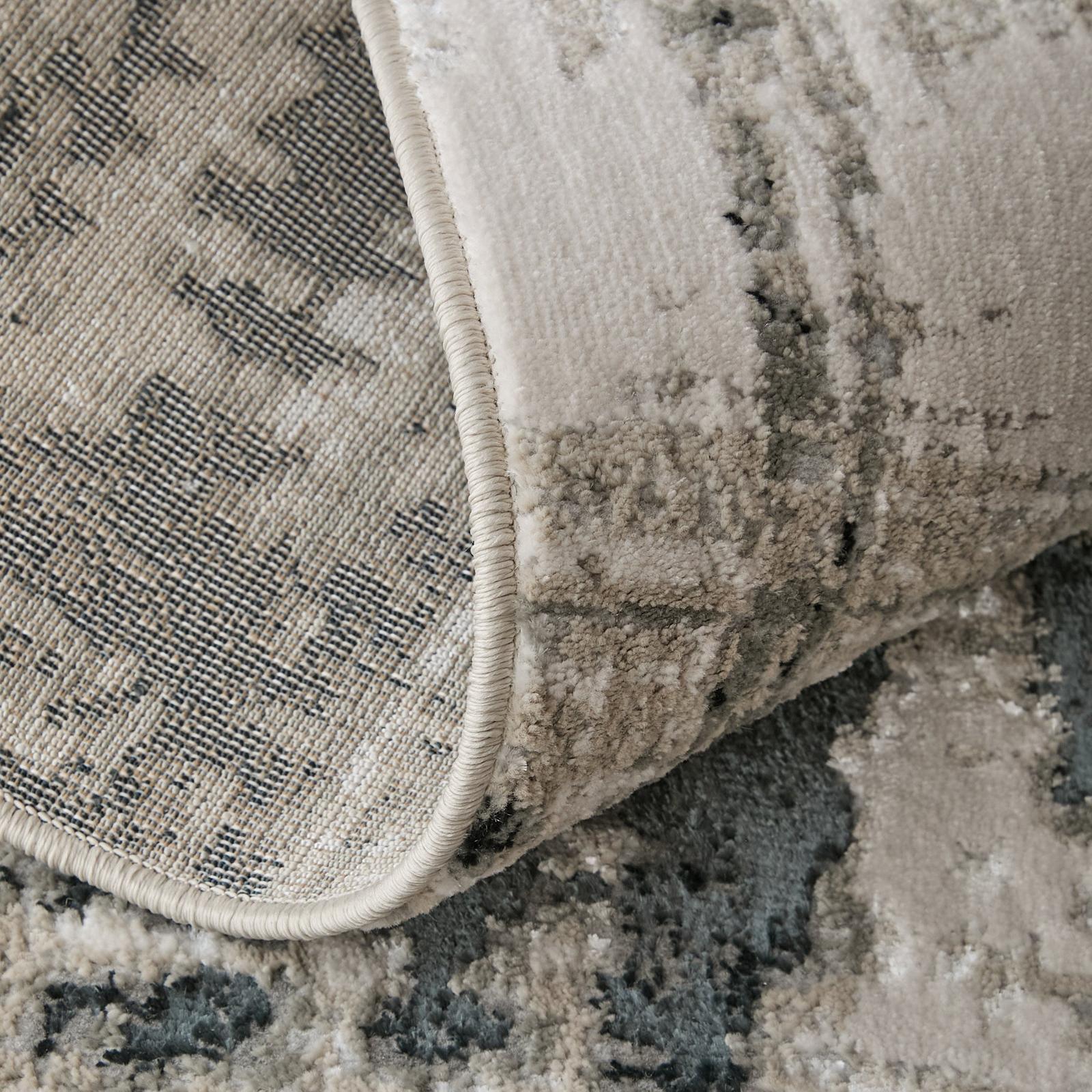 Feizy Micah 3339F Modern Abstract Rug in Black/White/Gray