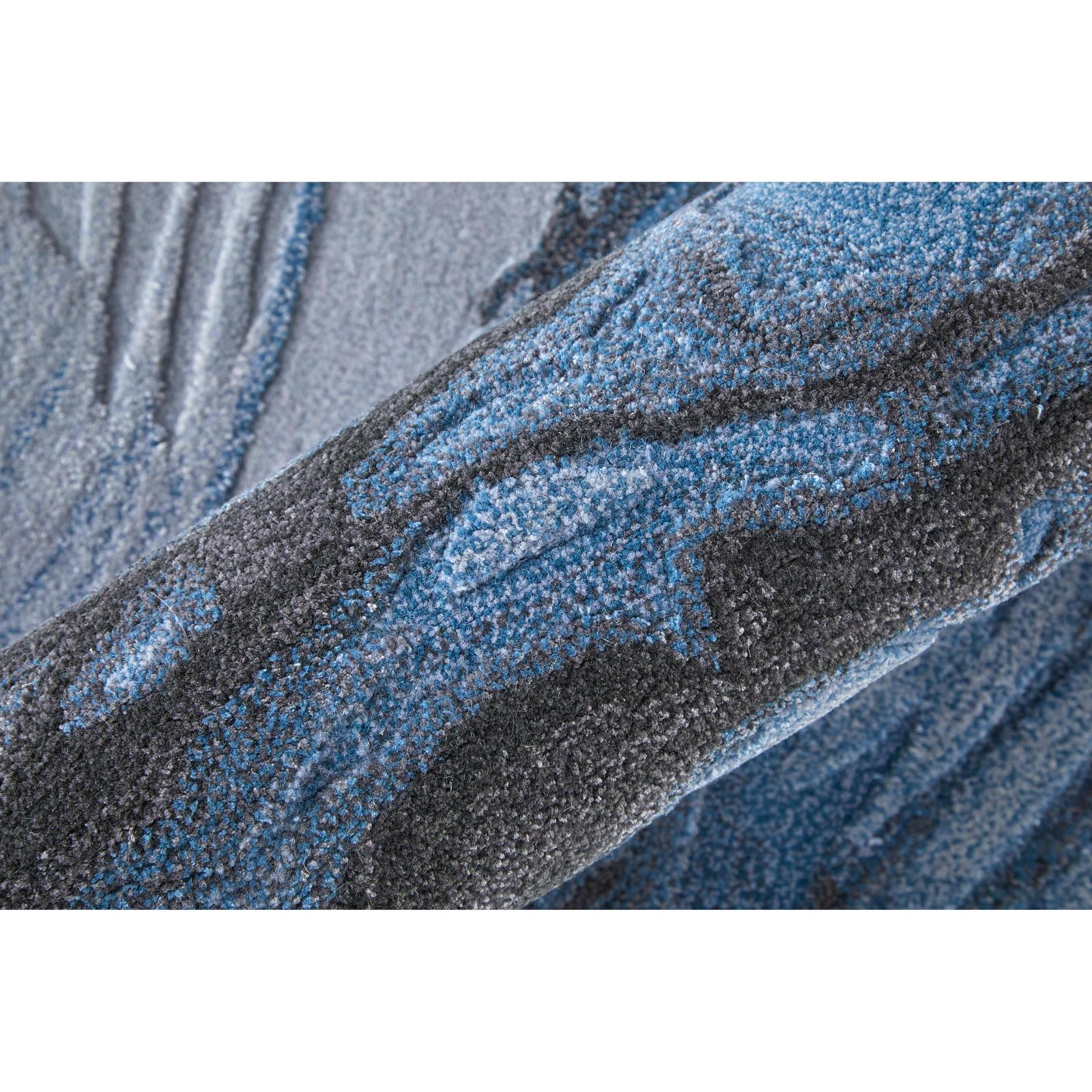 Feizy Kawai 8983F Modern Abstract Rug in Blue/Black/Gray