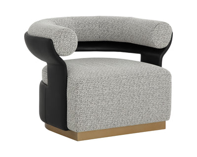 Sunpan Olida Swivel Lounge Chair - Helios Check Black / Napa Black