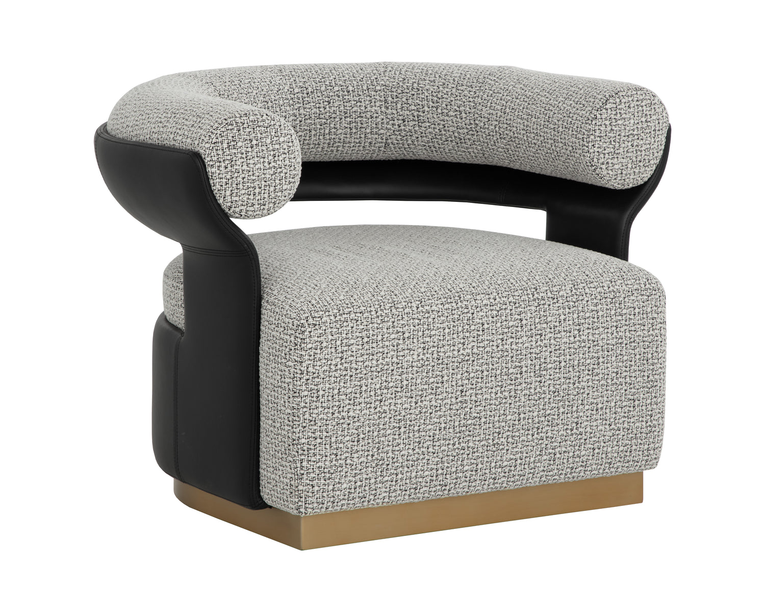 Sunpan Olida Swivel Lounge Chair - Helios Check Black / Napa Black