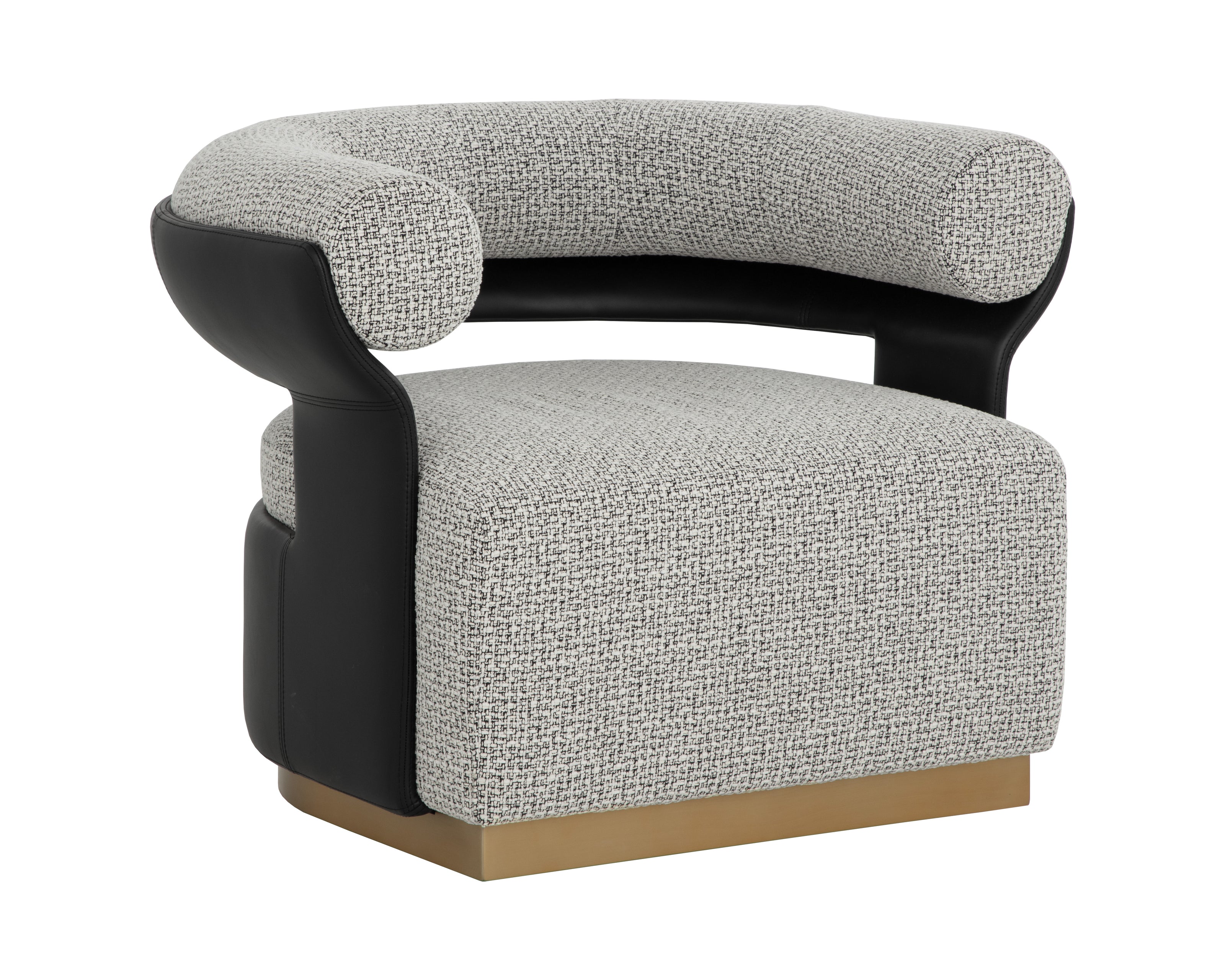 Sunpan Olida Swivel Lounge Chair - Helios Check Black / Napa Black