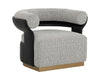 Sunpan Olida Swivel Lounge Chair - Helios Check Black / Napa Black