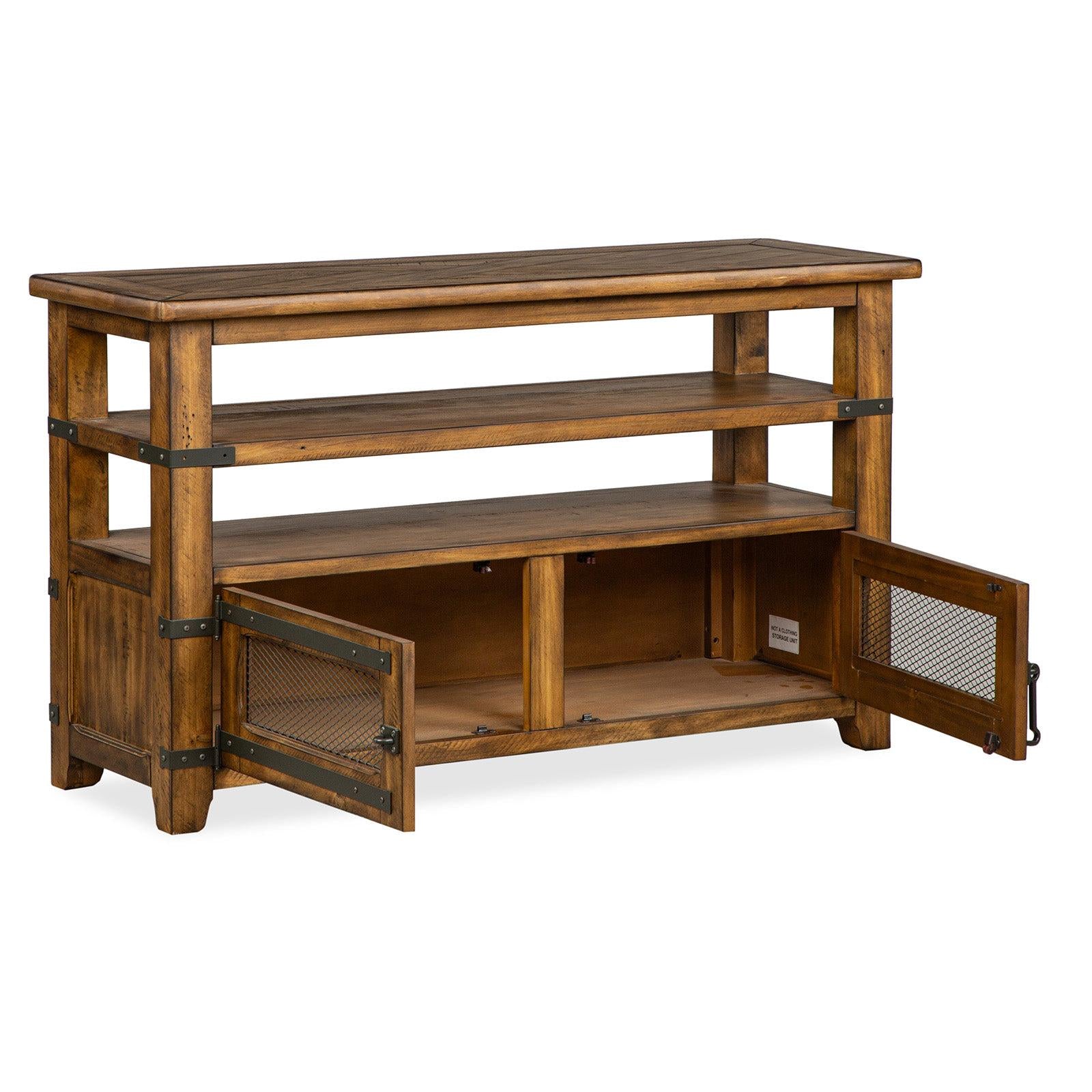 Magnussen Home Chesterfield Farmhouse Timber Rectangular Sofa Table
